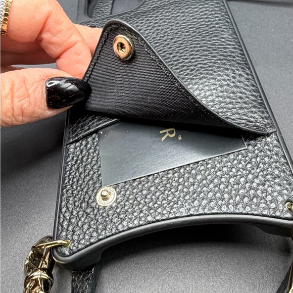 Bandolier Stylish Black Leather iPhone 12 Pro Max Case with Strap - Picture 5 of 5